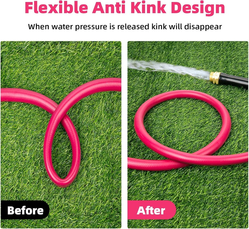 WELLUCK Garden Hose 5/8 in x 3 ft, Heavy Duty Durable Anti Kink Flexible Garden Water Hose for Drinking Water Safe BPA Free, All-weather Lightweight Water Hose for Garden RV Camper Marine - Image 3